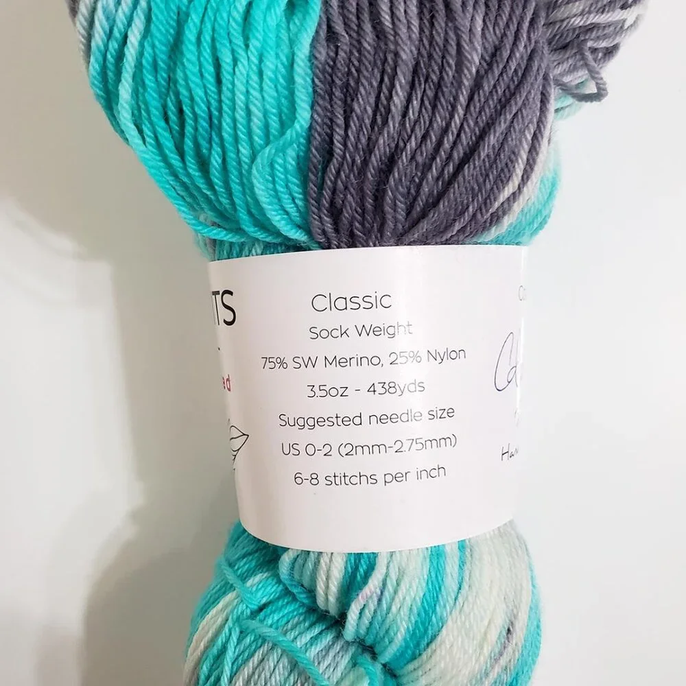 Blissful Knits Classic Superwash Merino Blend 438yds 3.5oz Hand Dyed Sock Weight